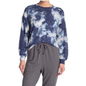 ABOUND Women's Waffle Knit Navy Tie Dye Sweater Top Size S